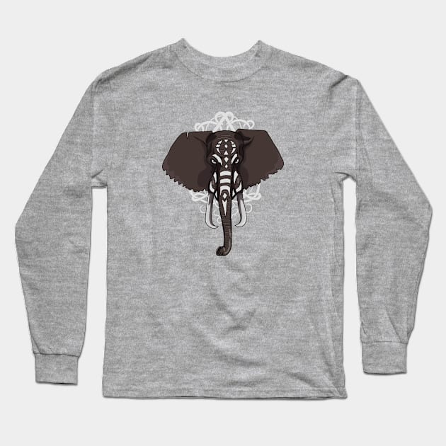 Elephant War Paint Long Sleeve T-Shirt by Tobias Store